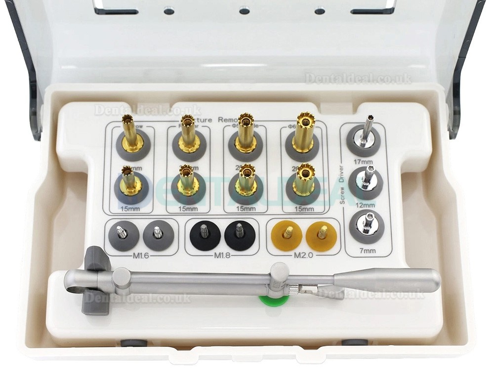 Dental Implant Fixture Removal Set with Remover Screw, Torque Wrench and Ratchet